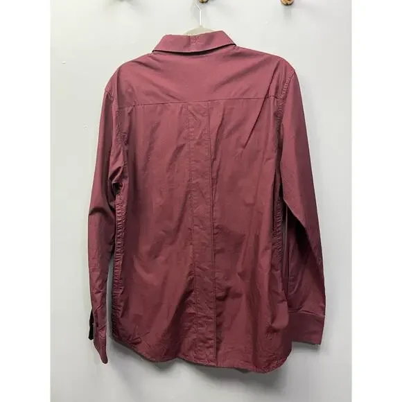 Buckle Black‎ Mens Shirt Large Button Up Burgundy Square buttons Standard Fit - Picture 2 of 6